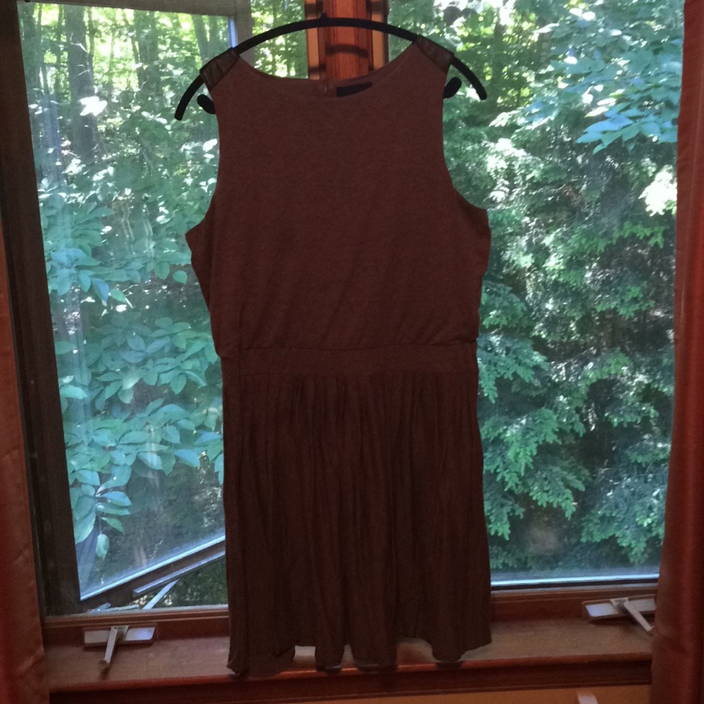 Brown pleated dress